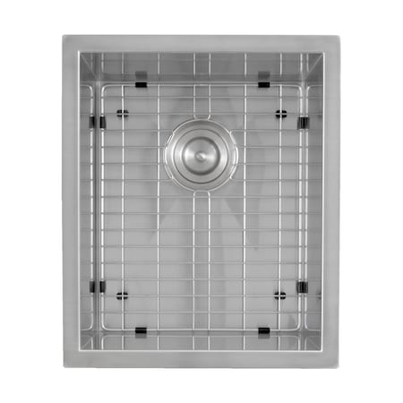 Nantucket Sinks Bar Sink, 1 bowl, 304 Stainless Steel, 15" W x 18" L x 10" H ZR1815